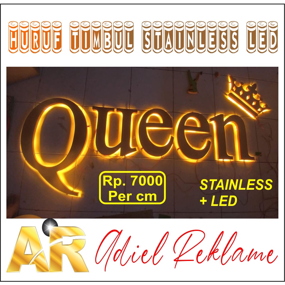 Huruf timbul stainless led