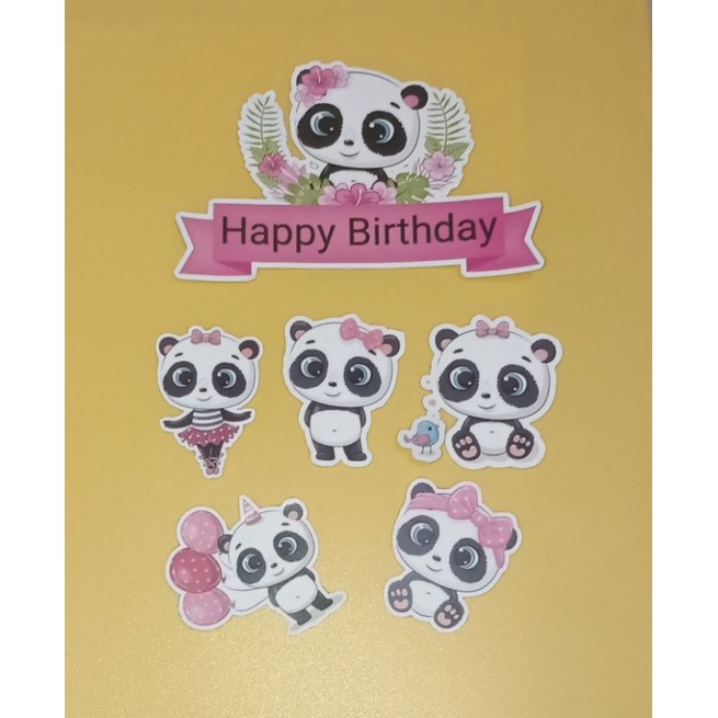 cake topper panda girl