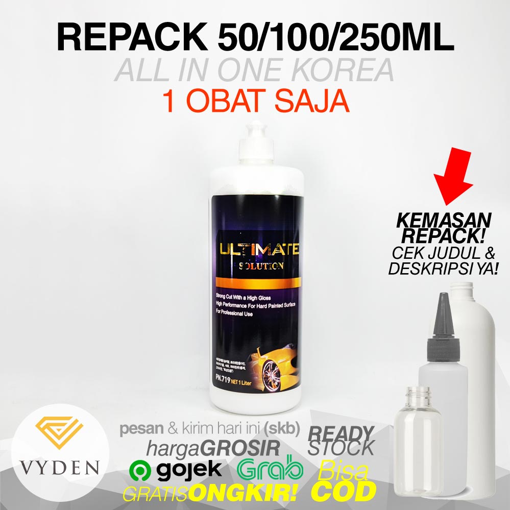 IPO ULTIMATE SOLUTION REPACK Kompon All In One Baret Kasar Halus Kilap Swirl Mark Pengkilap Cat Mobil