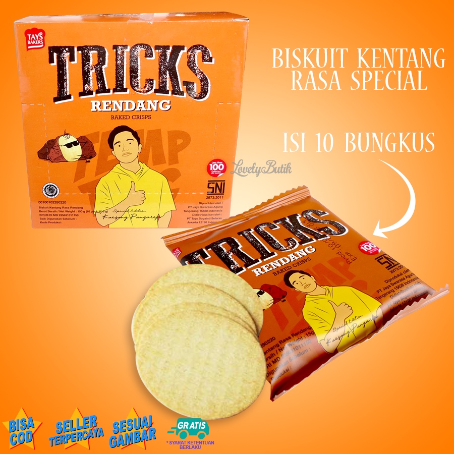 Tricks Biskuit Kentang Potato Baked Chips Aneka Rasa - 1 Box Isi 10 Pack - Lovelybutik