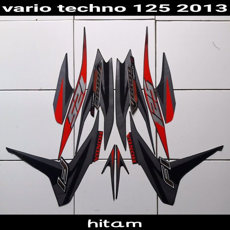 stiker motor vario techno 125 2013 hitam merah