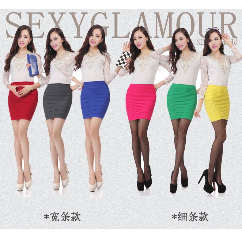 Candy color skirt summer season half-length A-line skirt one-line skirt stretch plus size short skir