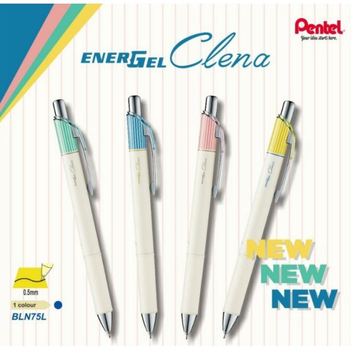 

Energel Pen ' Pentel ' BLN 75 L tinta warna biru