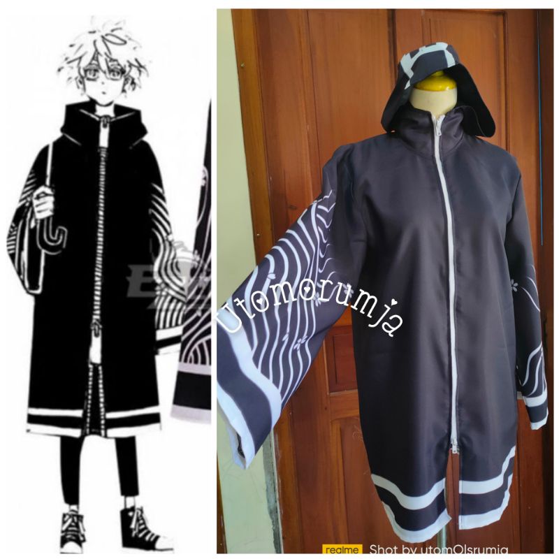 utomo rumja kostum cosplay tokyo revengers double zipper senju brahman takeomi akashi , wakasa imaus
