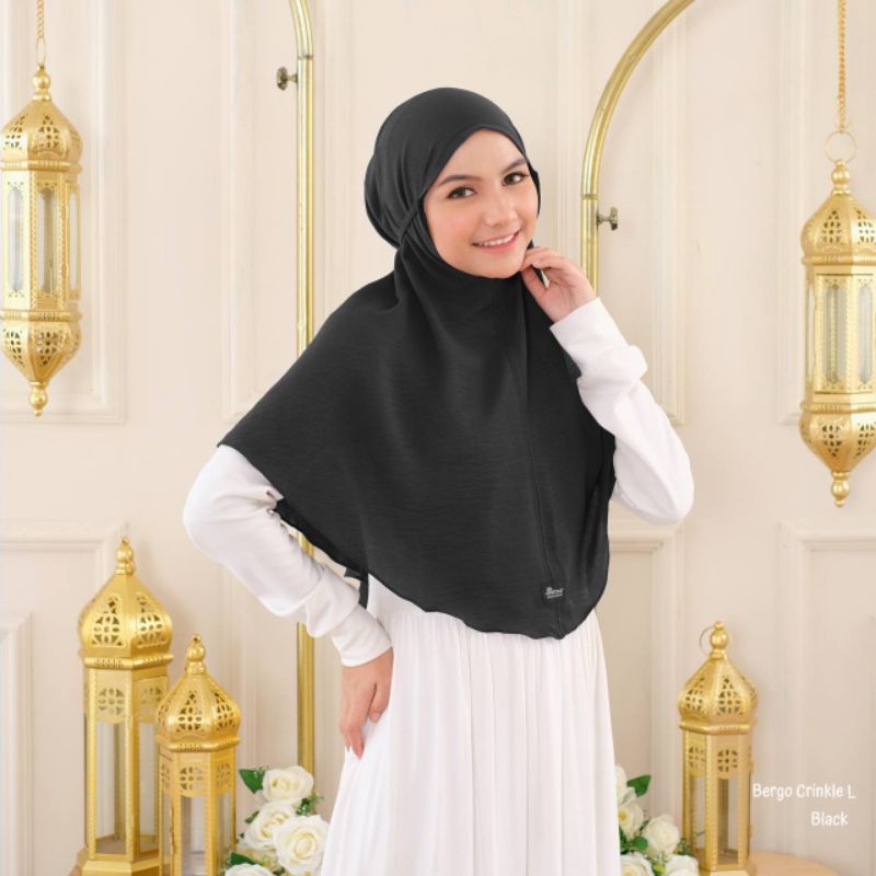 MICHAN - Bergo Daily  Crinkle Airflow Standar dan Jumbo - BERGO Viral by Michan - Jilbab Harian Best Seller Anti Kusut