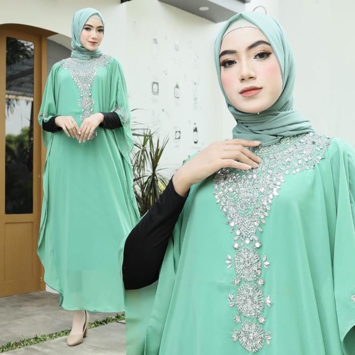 kaftan jumbo murah terbaru dress Kaftan pesta mewah super jumbo anne