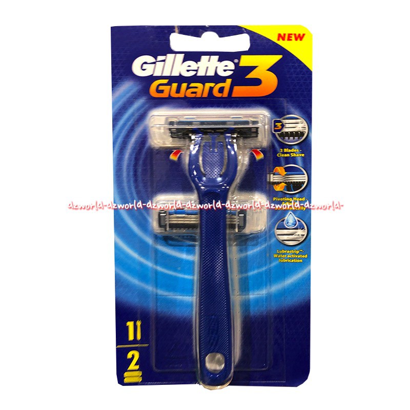 Gillette Guard 3 3Blades Pisau Cukur Gilete Pria Biru Gillete Murah Biru PISau Cukur Pria