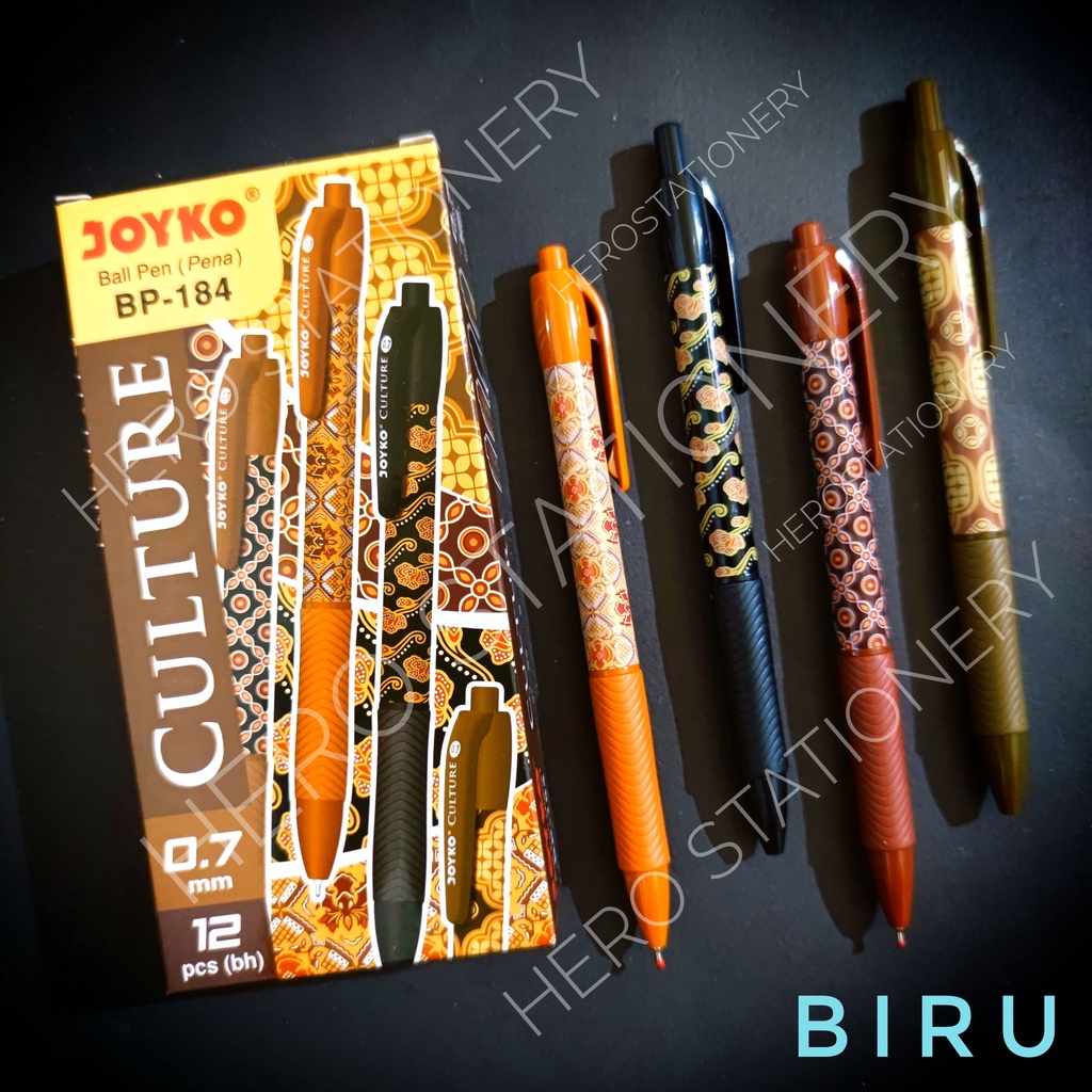 

Joyko ballpoint pen culture 0.7 mm BP-184 tinta biru . 12 unit