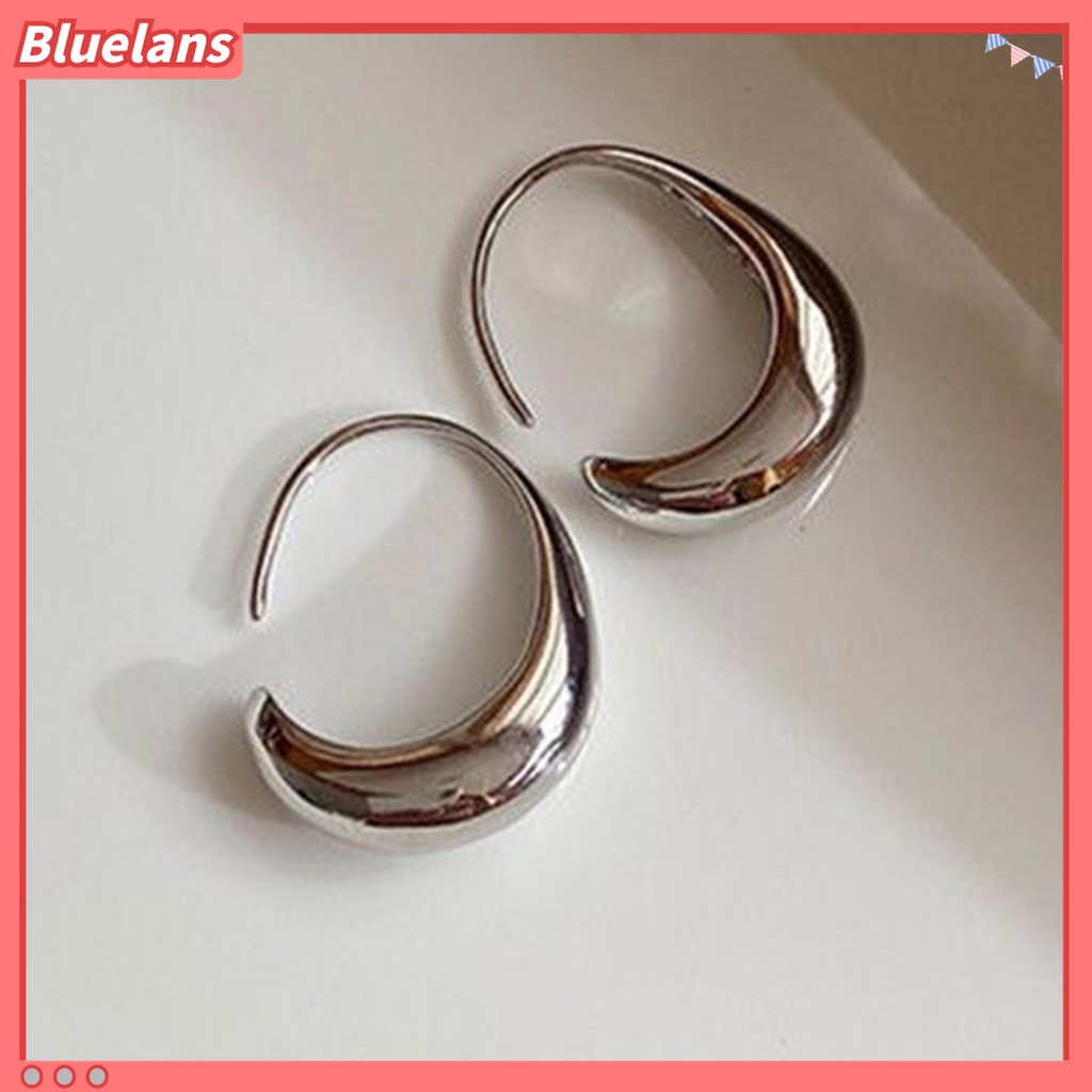 1 Pasang Anting Hoop Geometris Arc Ringan Indah Gaya Minimalis