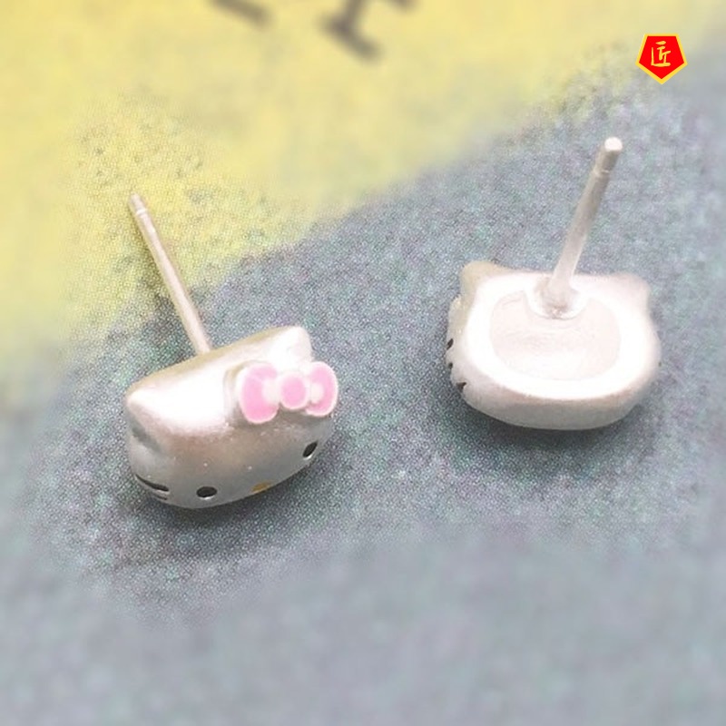 [Ready Stock]Cartoon Fashion Kitty Stud Earrings