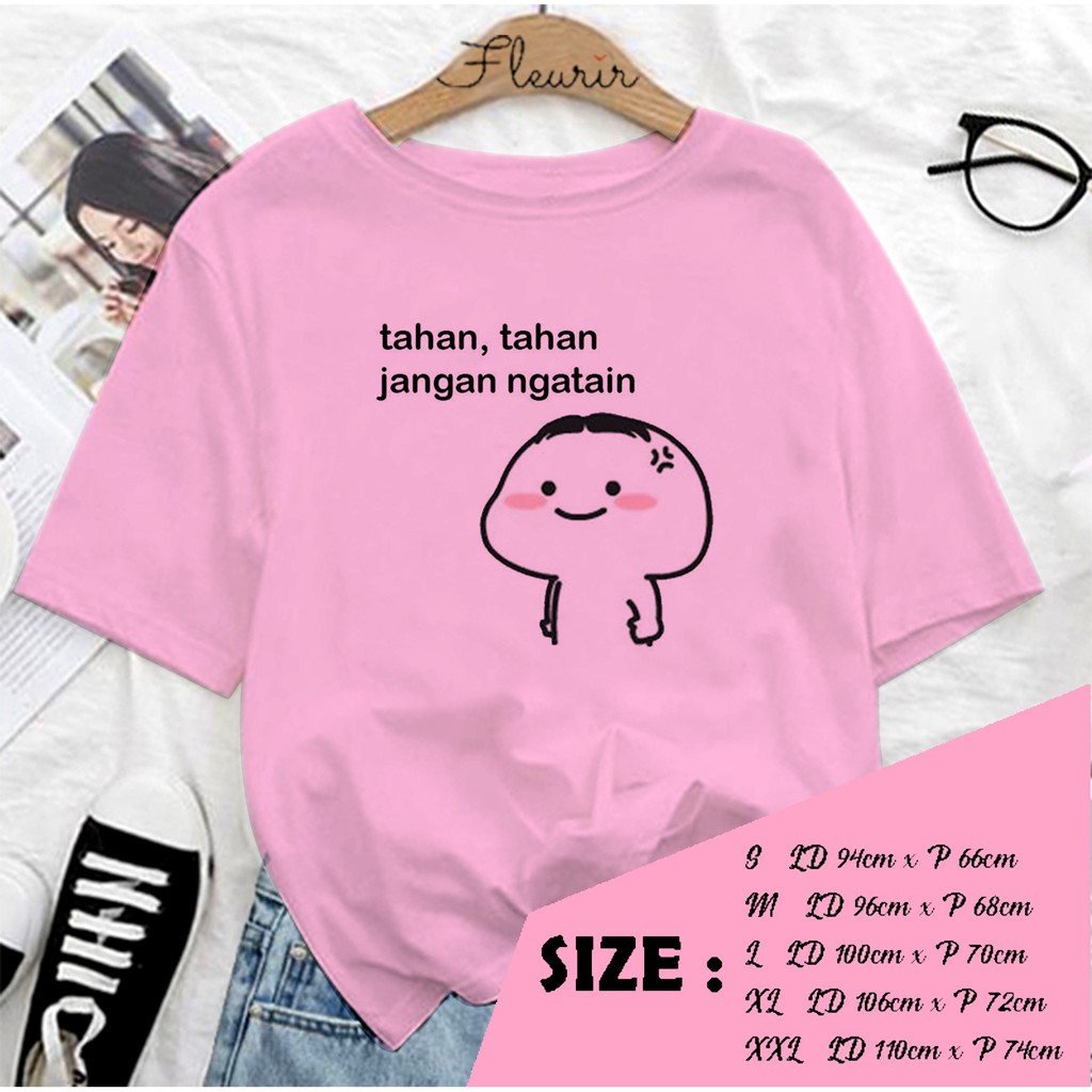 FLEURIR - KAOS WANITA PENTOL TAHAN DEWASA LENGAN PENDEK TEE UNISEX