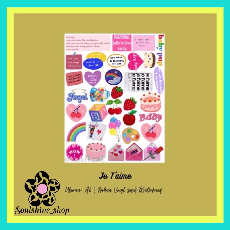

Je T’aime Sticker Sheets