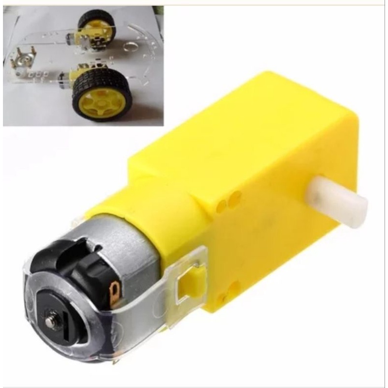 DC tt motor gearbox dual shaft 3-12v 6v 210rpm 1:48 kuning smart car