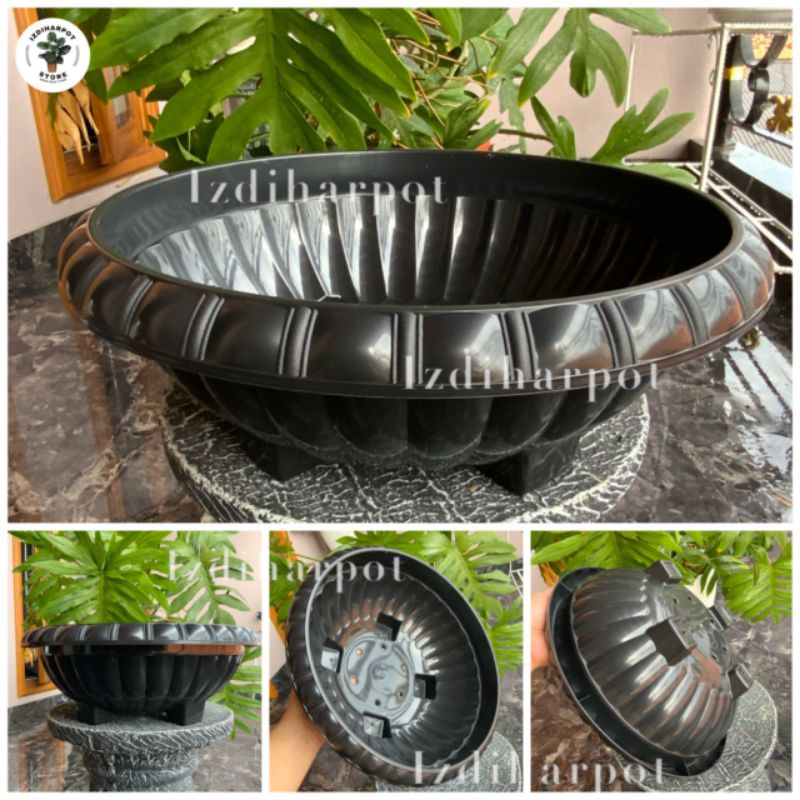 Pot bunga tanaman plastik bonsai lovenia PBL 1037 HITAM 36cm - LOVENIA