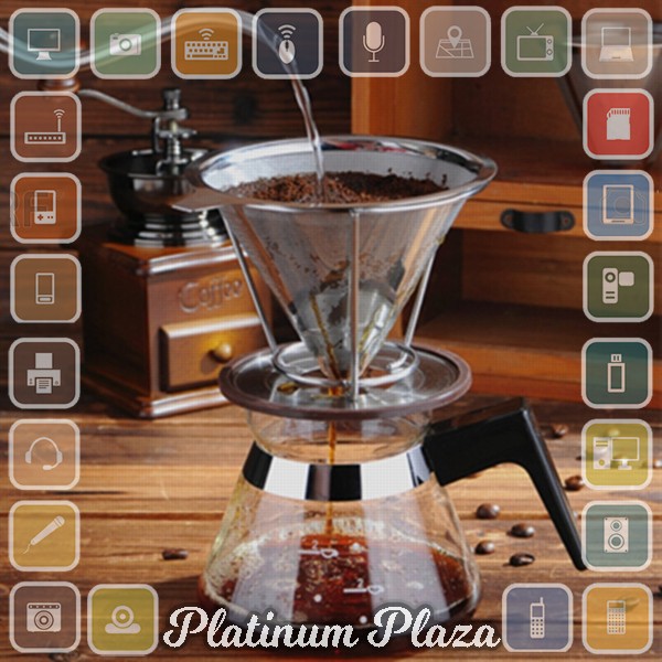 Ueinsang Filter Penyaring Kopi V60 Cone Coffee Dripper Filter Double Layer Large - F`2L9YF4-- Silver