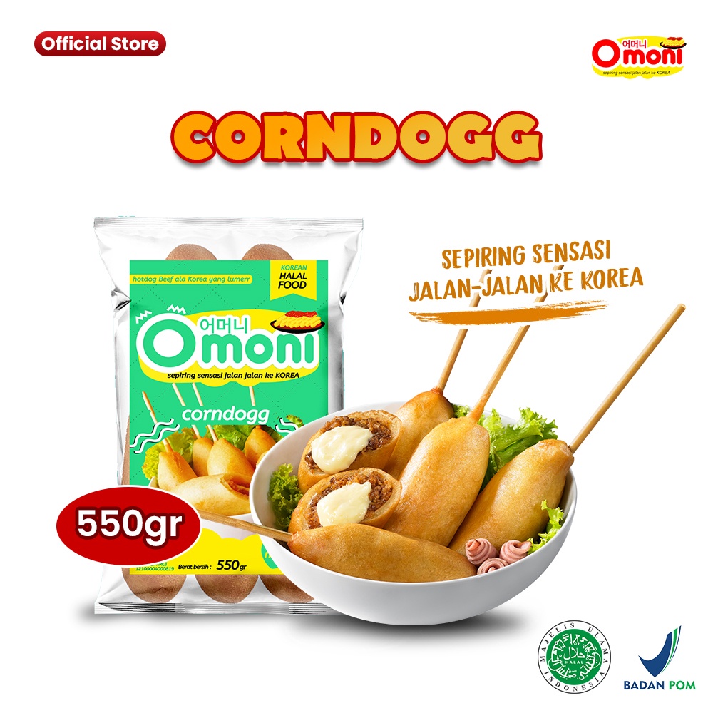 

Omoni Corndog 550g Mozzarella Stick dibalut Saus Bolognees