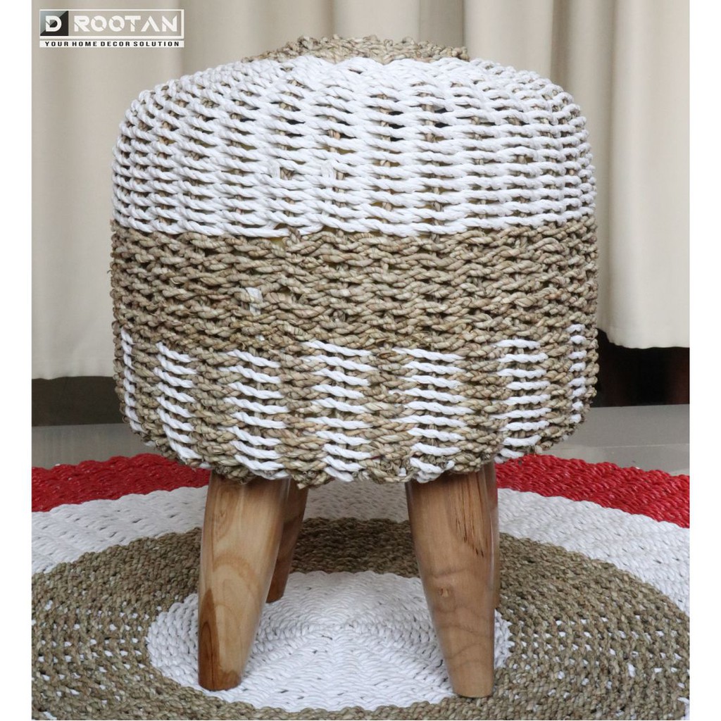 KURSI STOOL ANYAMAN SEAGRASS / KURSI DEKORASI