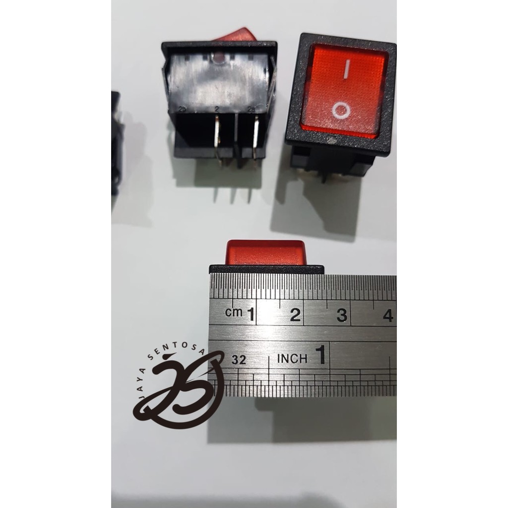 Power Switch + Lampu On-Off 4 pin, 4 kaki Saklar Merk ZN 31mm x 25mm SWITCH ROCKER ZN 15A - 20A