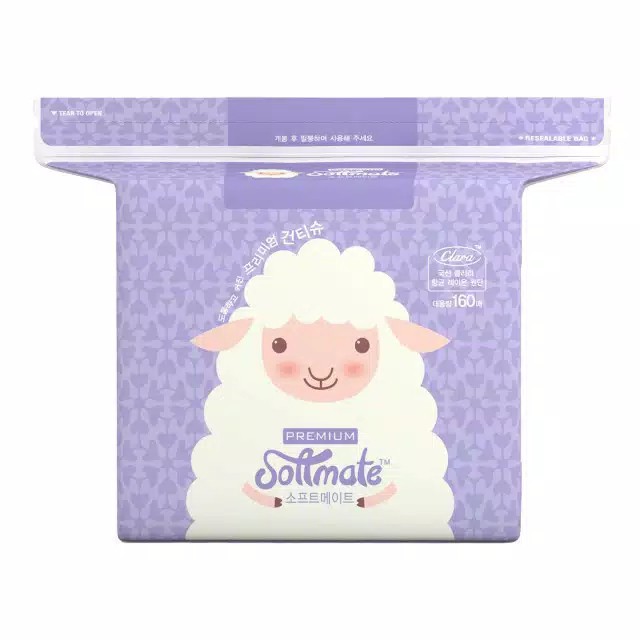 SOFTMATE Premium Tissue in Large Size 100% Organic 160'S  // Tissue Kering Baby