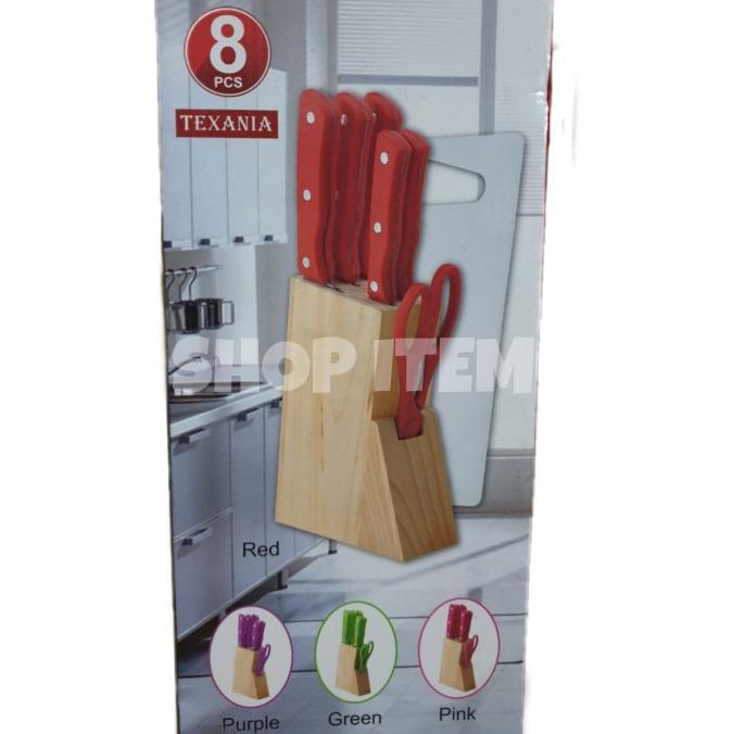 Pisau Set Warna 8 in 1 / Pisau Tebal / Pisau Warna Set + Telenan