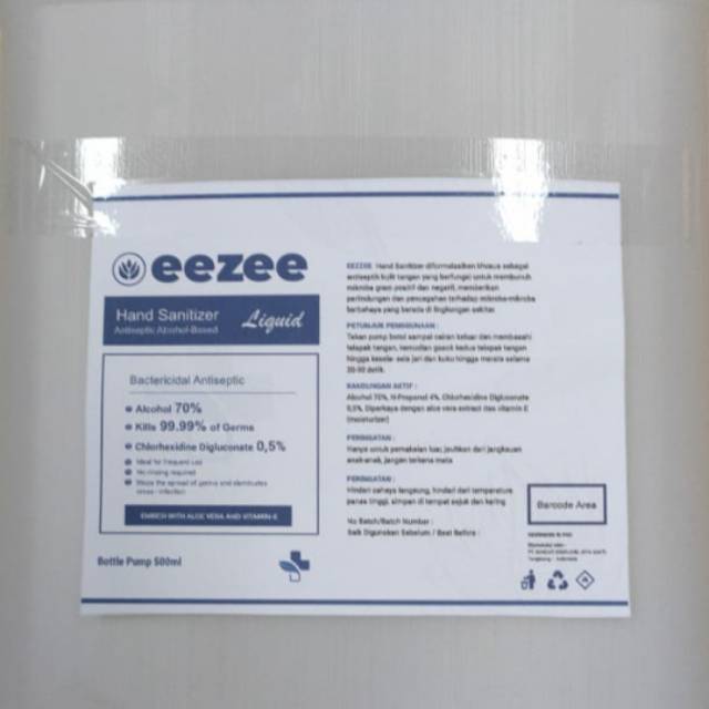 Hand sanitizer liquid 5 liter EEZEE