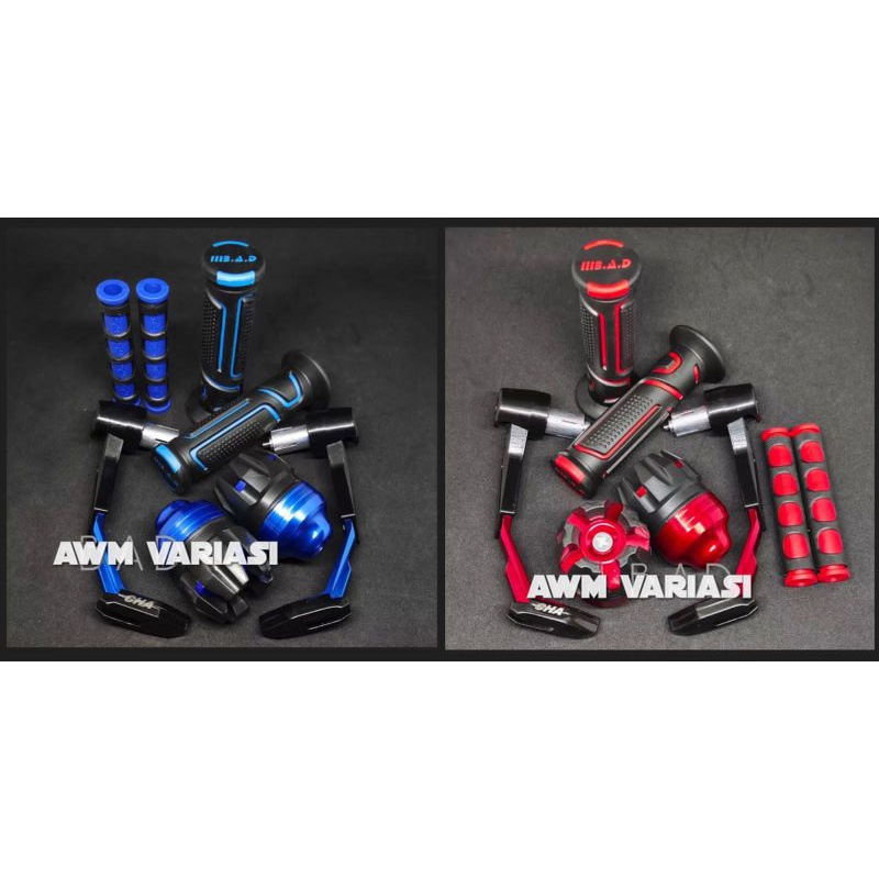 PAKET 4IN1 Handgrip BAD robot + Proguard Robot + Jalu As Roda + Karet Handle Rem Universal Bisa Semua motor