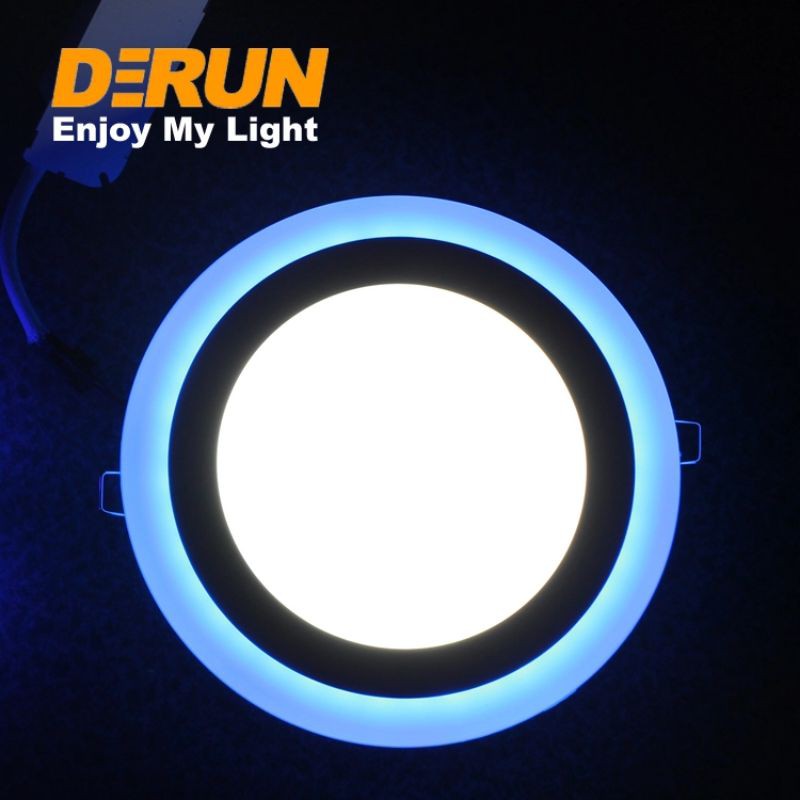 Lampu Downlight Led 12w + 4w Putih Biru kuning 2 warna kotak Bulat IB Panel 3step 12 4 Watt Hias Plafon Tidur list 16w