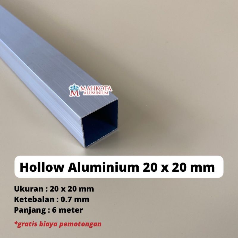 HOLLOW / KOTAK ALUMINIUM 20x20 MM