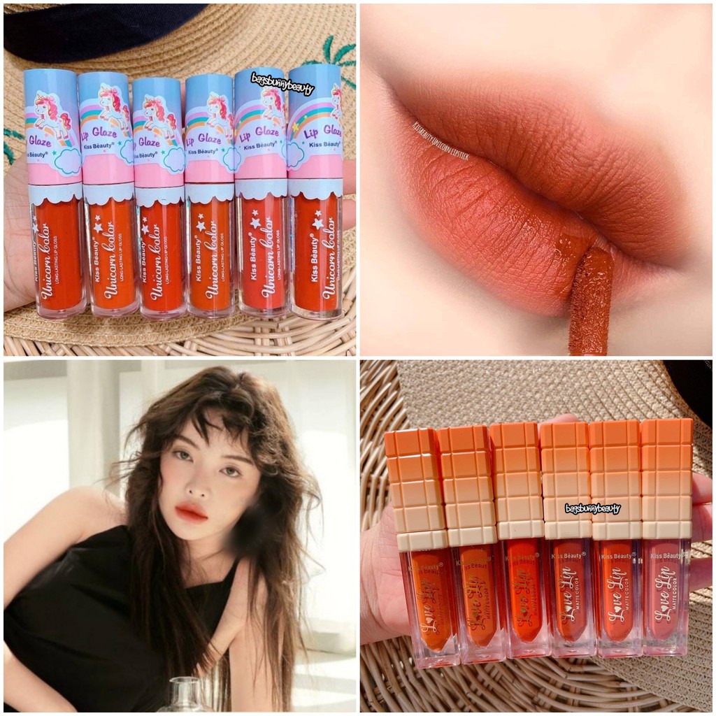 KISS BEAUTY UNICORN COLOR LIPGLAZE & LOVE LIP MATTE COLOR LIPGLOSS