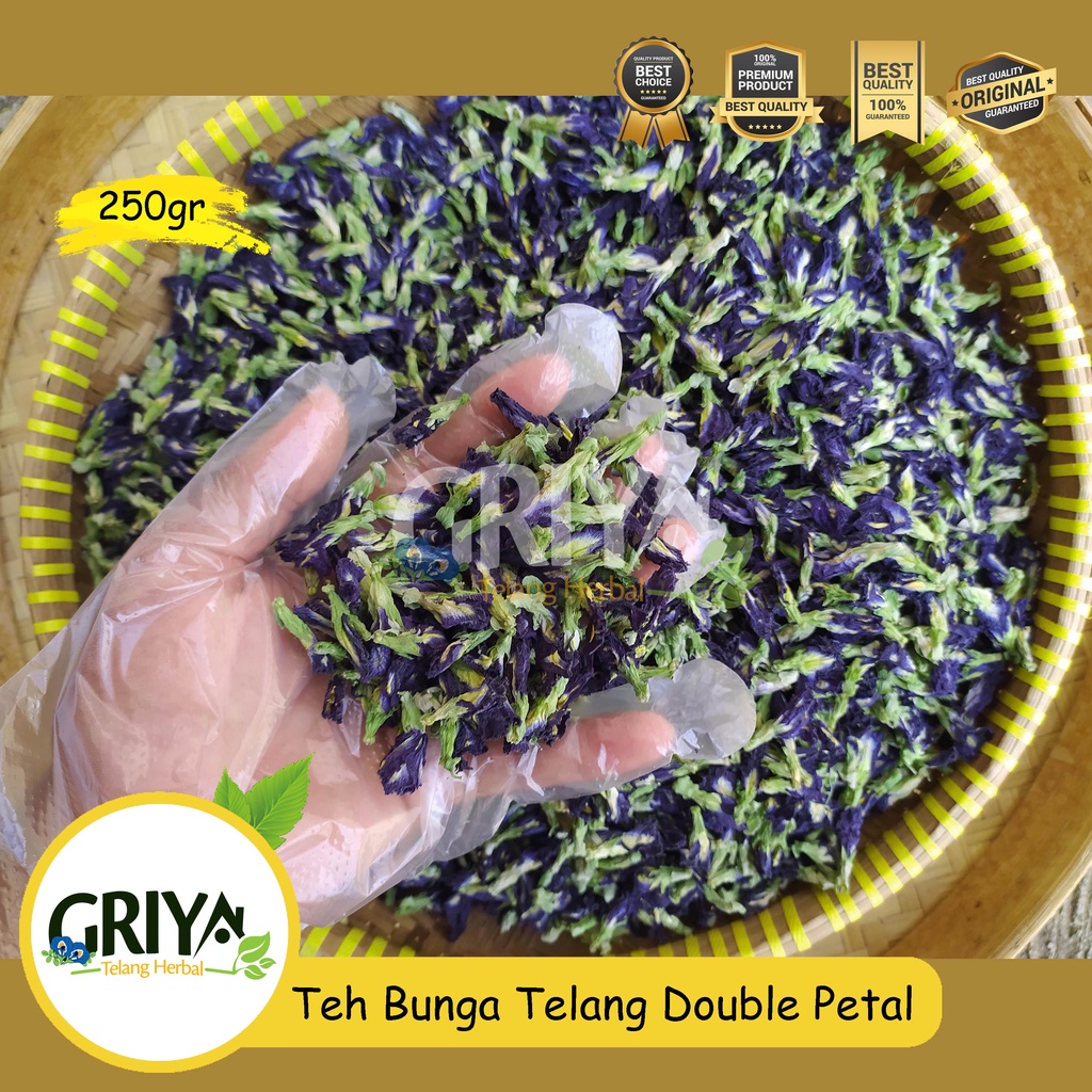 

Bunga Telang Tumpuk Kering (Double Petal) 250gr