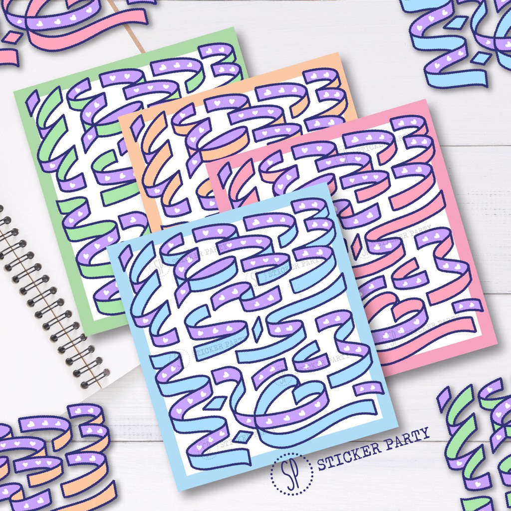 

Stiker Pita Ribbon Hati Dekorasi Foto Jurnal Sticker Party CFT17