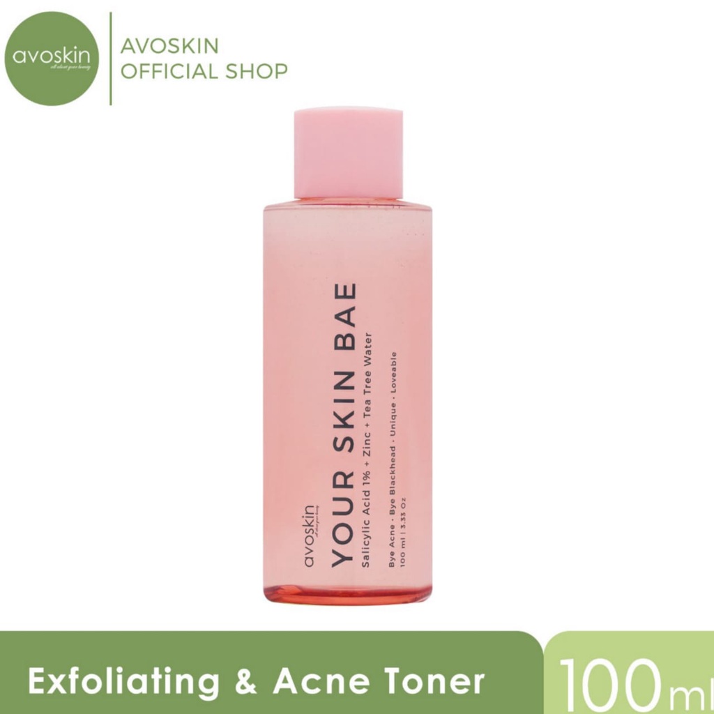 AVOSKIN YOUR SKIN BAE Salicylic Acid 1Prsent  + Zinc + TEA TREE WATER 100ml (BPOM)