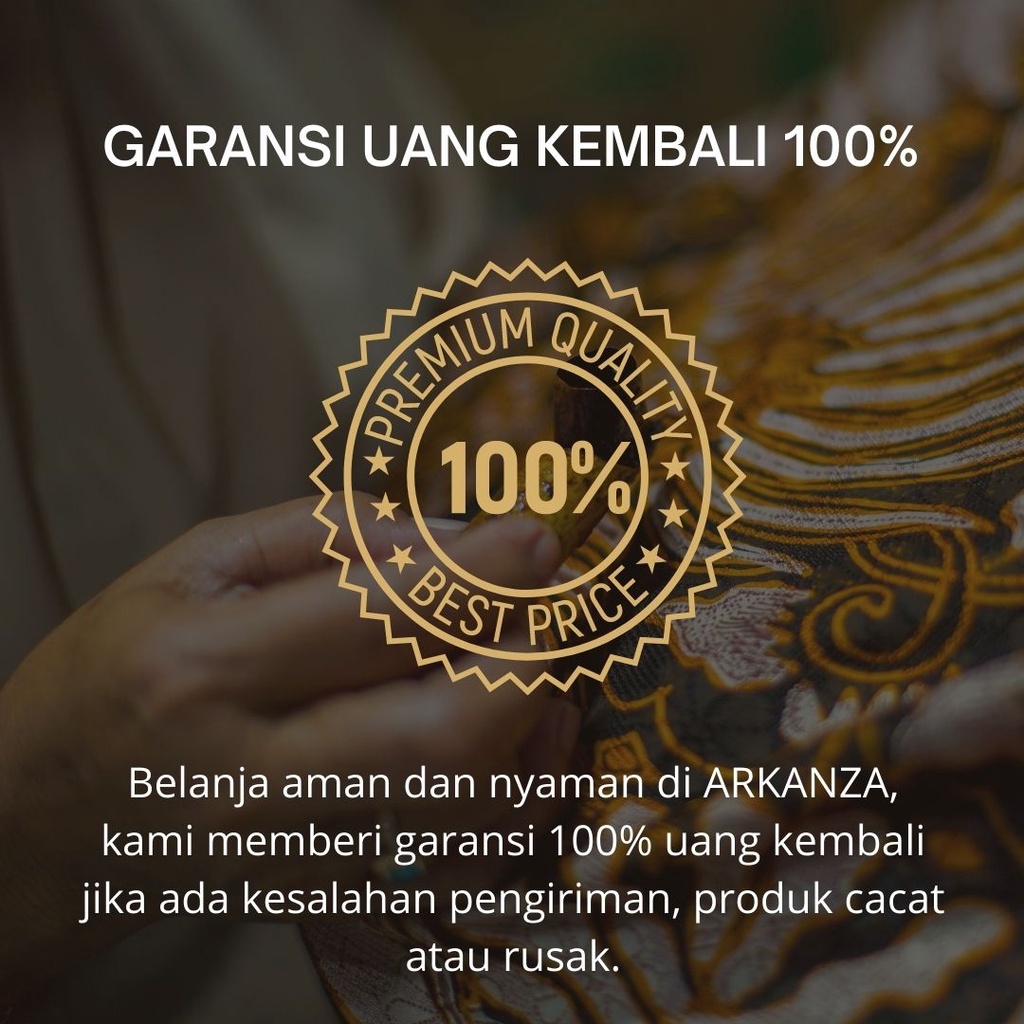 BATIK ARKANZA Motif GARUDA KENCANA Hem Atasan Kemeja Baju Batik Pria Cowok Laki Laki Slimfit Full Lapis Furing Lengan Panjang Lengan Pendek Original Asli