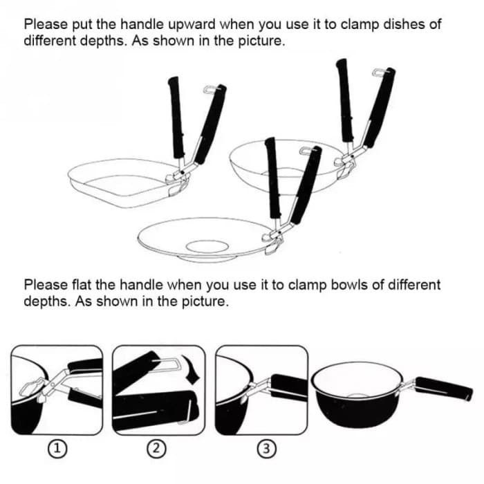 Penjepit Mangkok Anti Panas Serbaguna Penjepit Panci Capitan Anti Panas