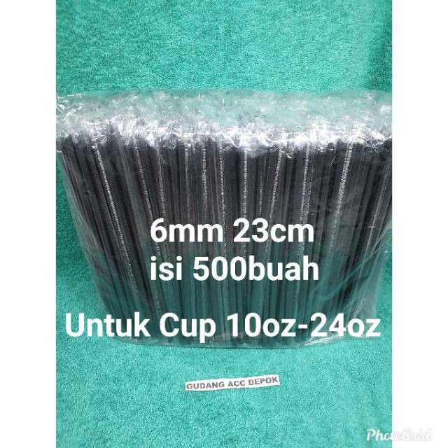 SEDOTAN 6MM 23CM HITAM BUNGKUS PLASTIK STERIL SEDOTAN 