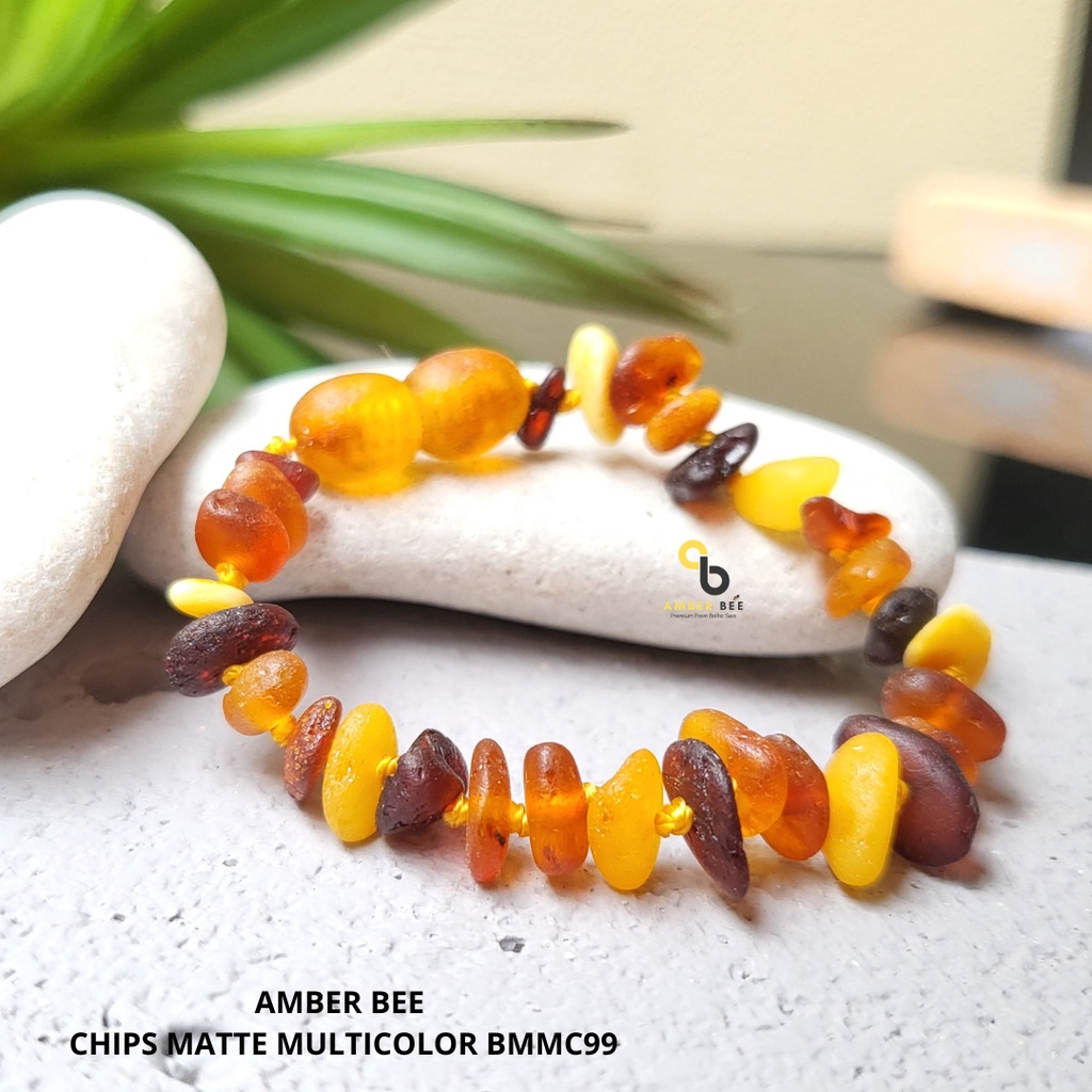 PROMO Gelang Amber Bayi Anak Balita Premium Matte Multicolor Chips BMMC99 By Amber Bee