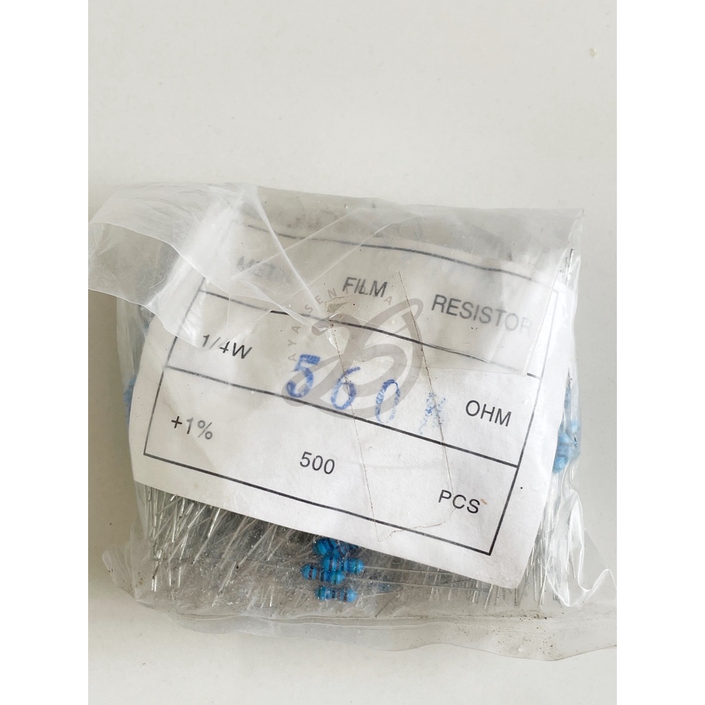 (IS(ISI 500pc) RESISTOR 1/4W METAL FILM 0.25W BERBAGAI UKURAN RESISTOR