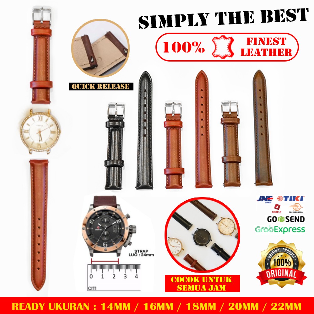 STRAP Kulit Premium JAM TANGAN LEATHER STRAP ori / STRAP QUICK RELEASE PREMIUM LEATHER