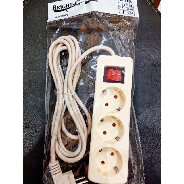 Kabel sambungan bright g 3 meter +3 lubang