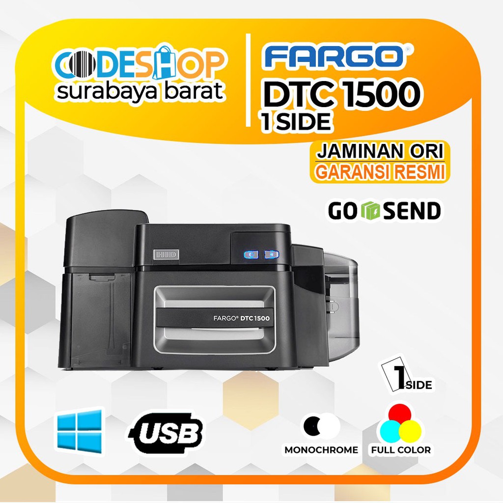 PRINTER ID CARD FARGO DTC1500 / DTC 1500 / DTC-1500 SINGLE SIDE CETAK KARTU KARYAWAN - MEMBER