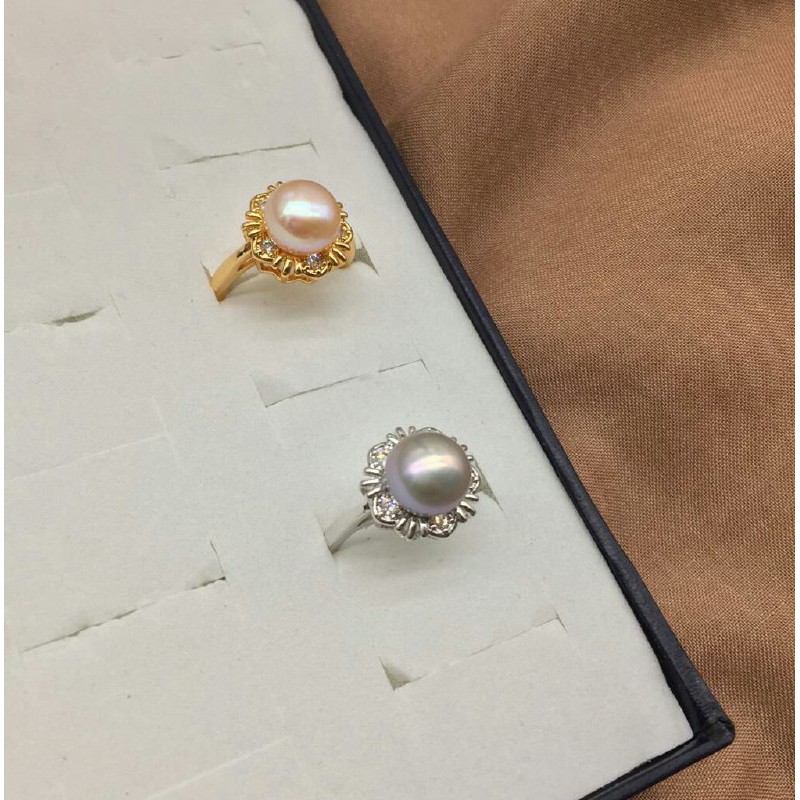 Cincin Cantik Mutiara Air Tawar, Asli, Ori, jual Batu Alam, Lombok Pearl, Kado Ultah istri - 2