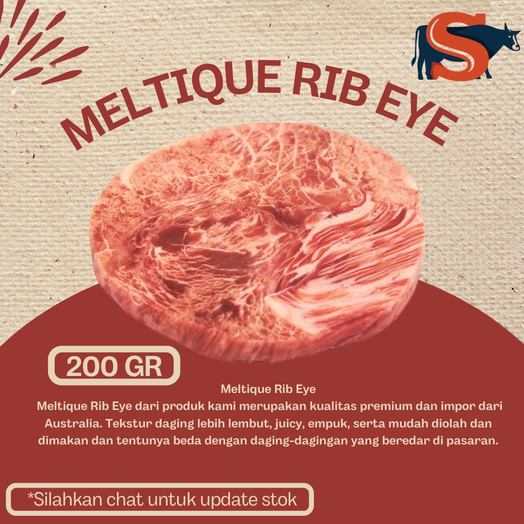 Jual RIB EYE / MELTIQUE RIB EYE / WAGYU RIB EYE / RIB EYE STEAK 200 GR