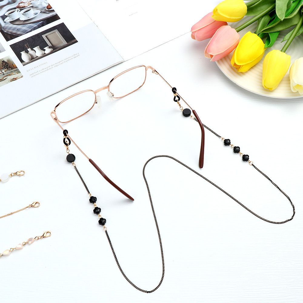 TOP Women Eyewear Neck Strap Retainer Eyeglasses Cord Holder Glasses Chain Anti-Lost Necklace Fashion Beaded Sunglasses Lanyard