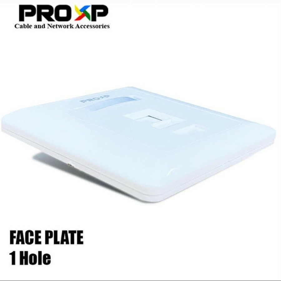 Faceplate RJ45 Merk Proxp Original 1 Hole atau 2 Hole Cocok untuk RJ45 dan RJ11