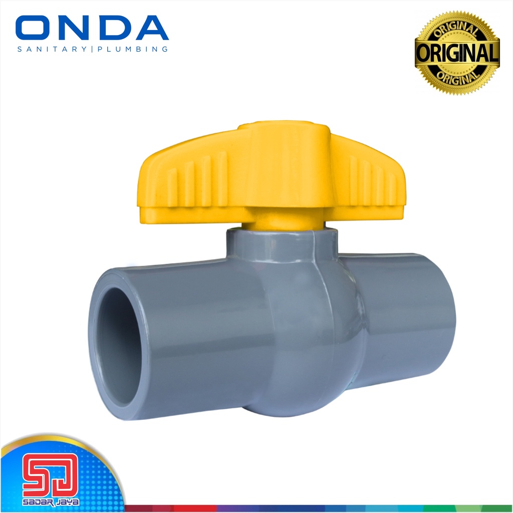 ONDA PVBG 1/2&quot;  3/4&quot; PVC Valve Katup Keran / Stop Kran Polos