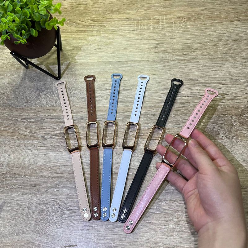 Strap Oppo Band Bahan Kulit Mewah Tali Jam Oppo Band Kulit Case Gold Warna Emas