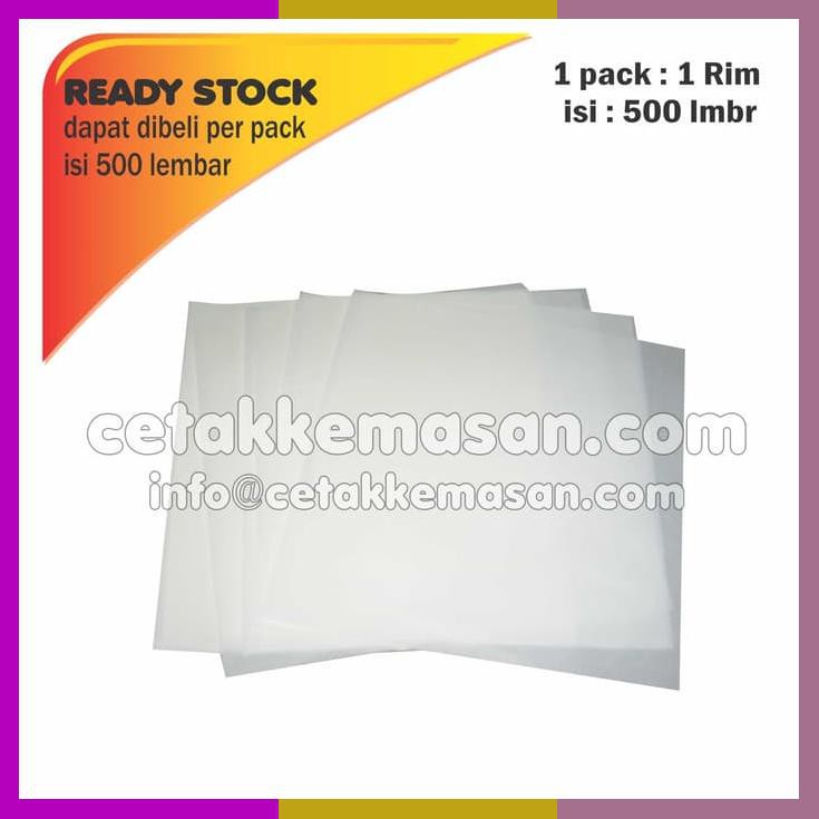 

Kertas Nasi / Burger Tebal 40 Gsm Polos 30 X 30 Cm Isi 500 Pcs /Pack