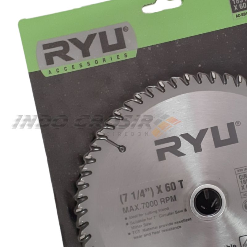 RYU Mata Circle Circular Saw Blade 7 inch 24T 40T 60T 80T Pisau Potong Gergaji Kayu Blackfoot