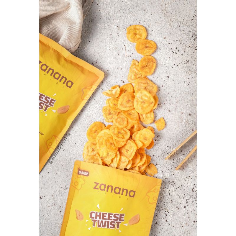 Keripik Pisang Zanana Chips Rasa Cheese Twist Varian Special 80g