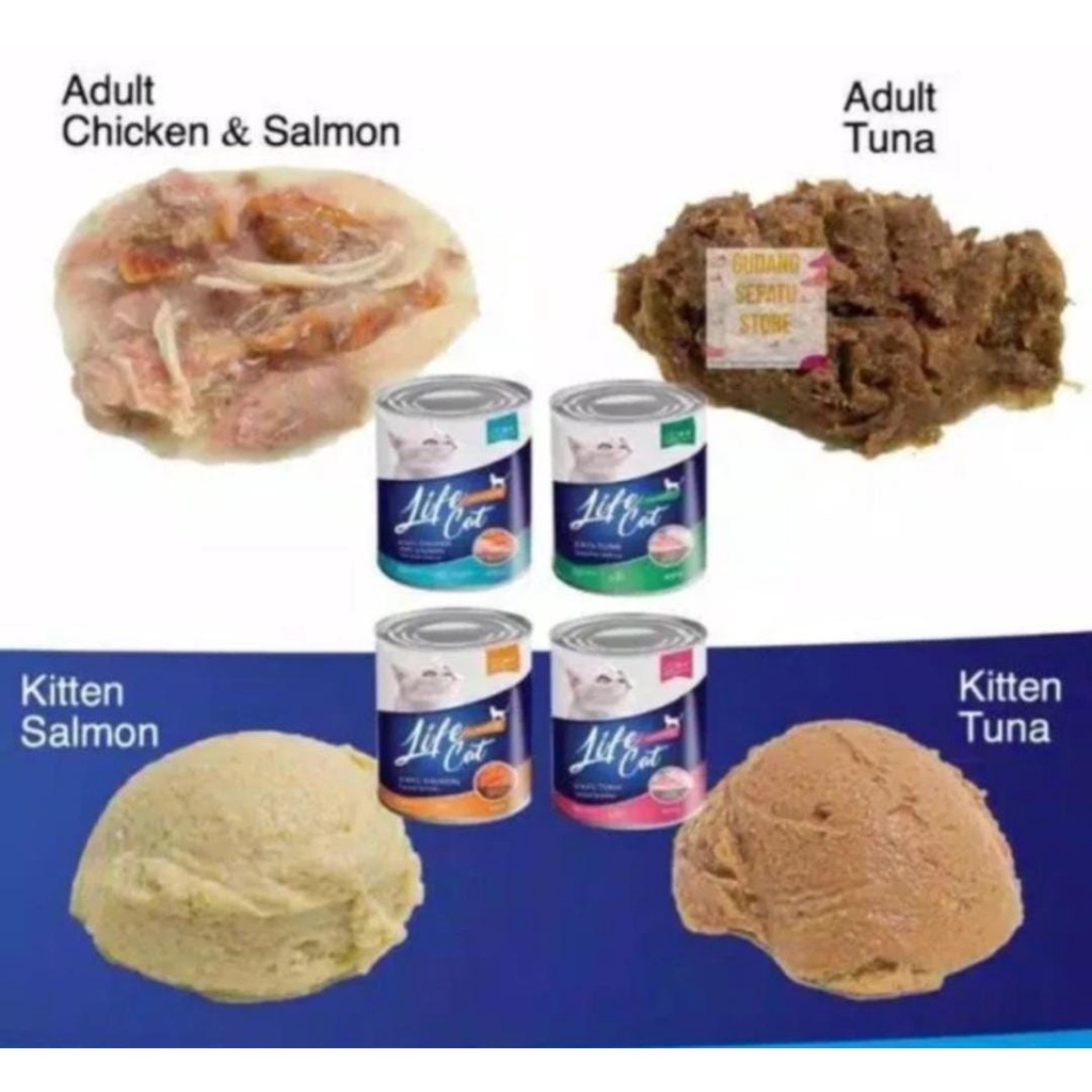 LIFE CAT MAKANAN KUCING BASAH KALENG/WET FOOD KITTEN/ADULT 400gr